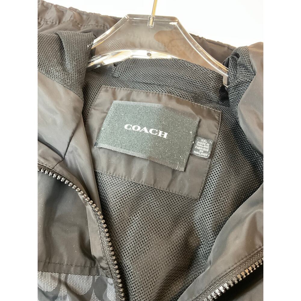 Coach Signature Full Zip Windbreaker Jacket, *SIZE XXL*- Charcoal/Black - Picture 5 of 6